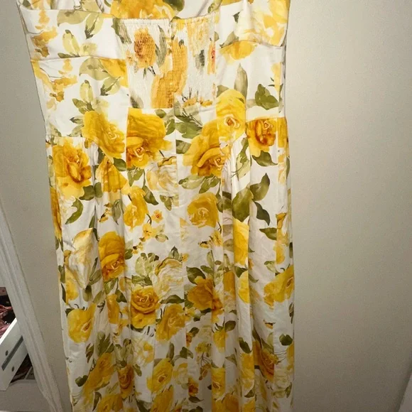 Mango Yellow and White Floral Midi Dress - Picture 5 of 8